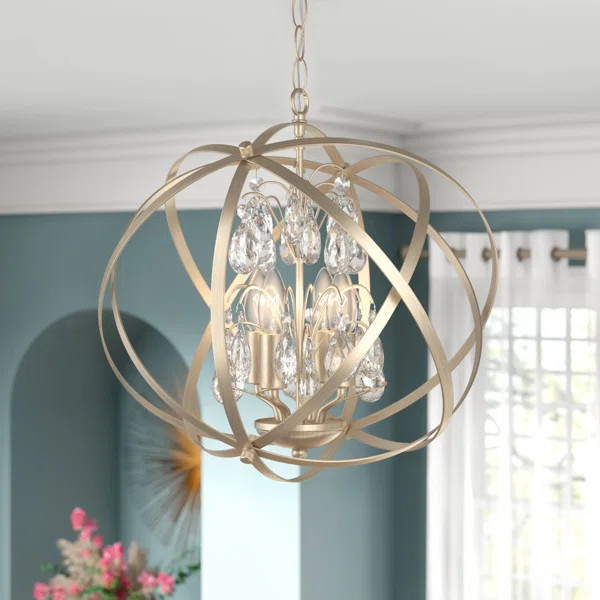Icenhour 4 - Light Unique/Statement Globe Chandelier with Crystal | Wayfair North America