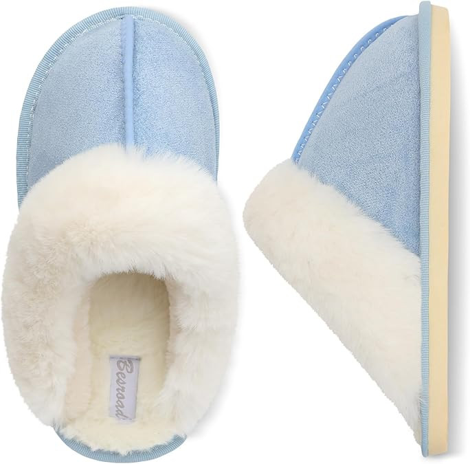 Besroad Winter Fuzzy House Slippers Sandals Plush Faux Fur Fluffy Flats Slippers Warm Slide Shoes... | Amazon (US)