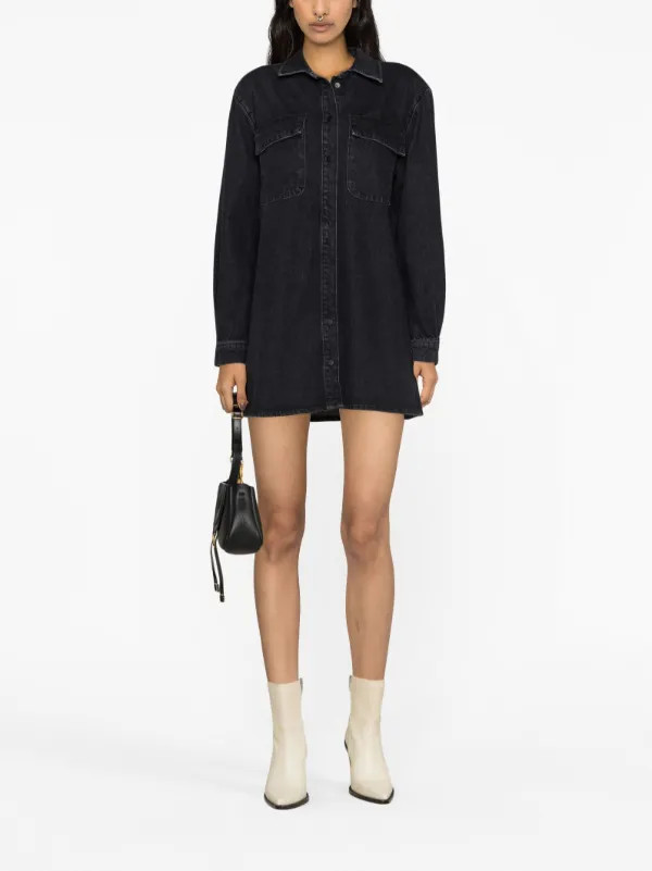 denim mini shirt dress | Farfetch Global