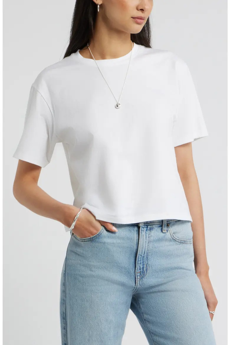 Relaxed Fit Pima Cotton Crewneck T-Shirt (Women) | Nordstrom | Nordstrom