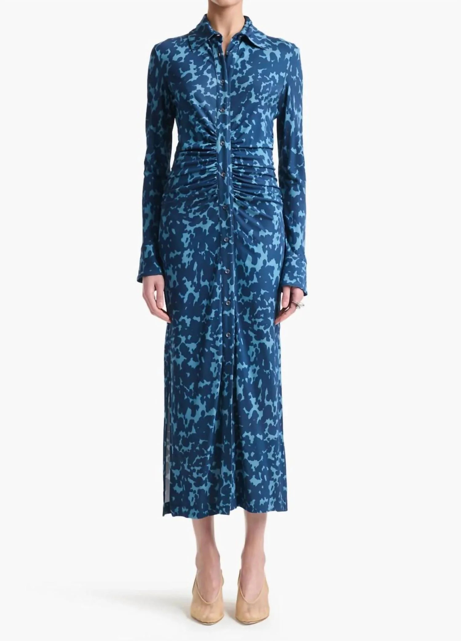 Claudia Dress In Ash Blue | Shop Simon