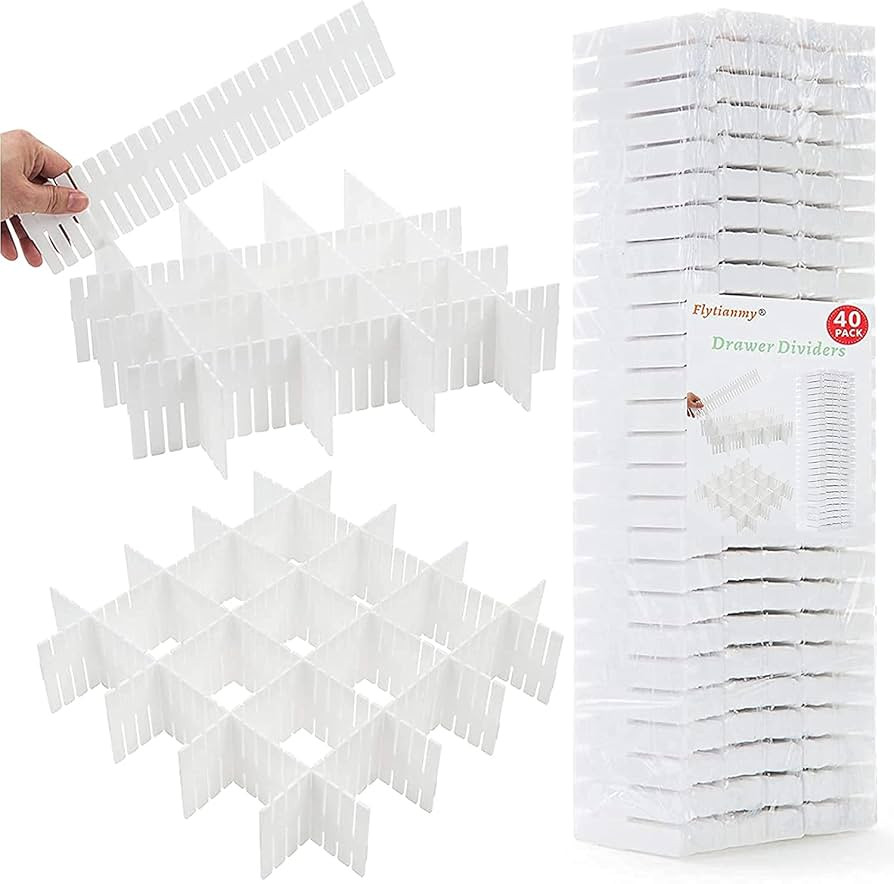 40Pcs Drawer Dividers, Adjustable Drawer Organizer for Socks, Underwear, Makeup, Can Help Tidy Ki... | Amazon (US)