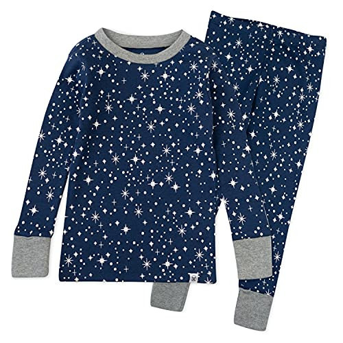 HonestBaby 2-Piece Pajamas Sleepwear PJs 100% Organic Cotton for Infant Baby and Toddler Boy, Unisex, Twinkle Star Navy, 6 Years | Amazon (US)