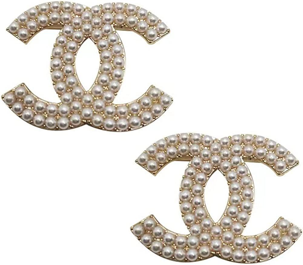 Amazon.com: CC brooch Women's sweater small suit decorative brooch diamond pearl decorative butto... | Amazon (US)