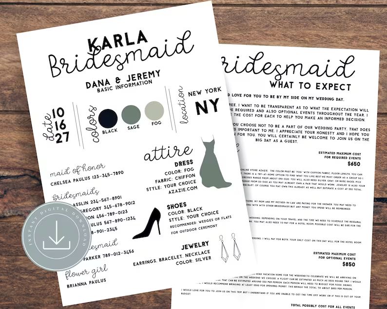 Editable Personalize Template Printable Bridesmaid Proposal | Etsy | Etsy (US)
