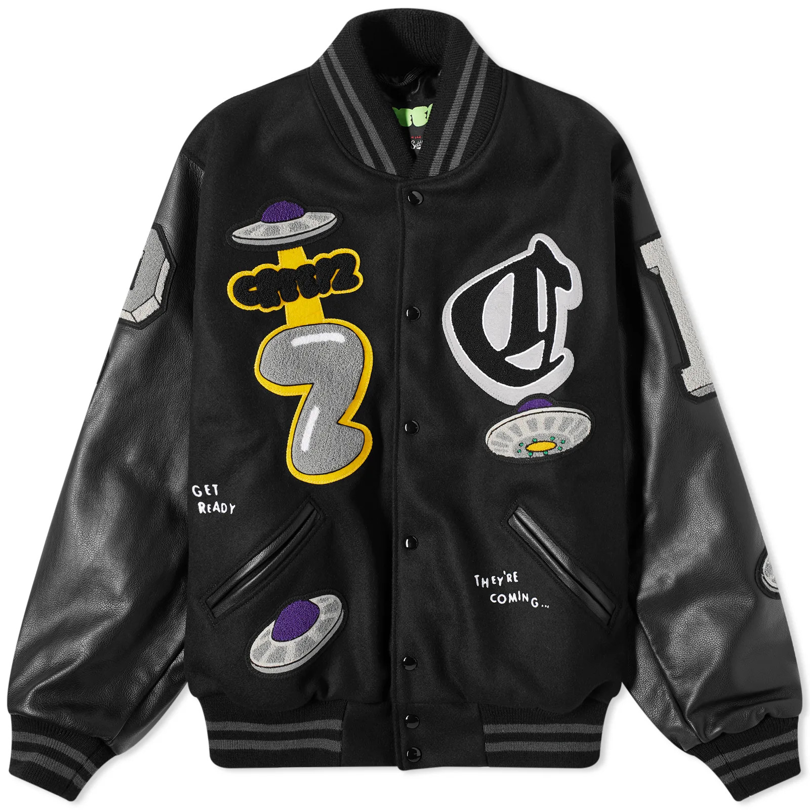Creepz Invasion Leather Melton Varsity Jacket | End Clothing (UK & IE)