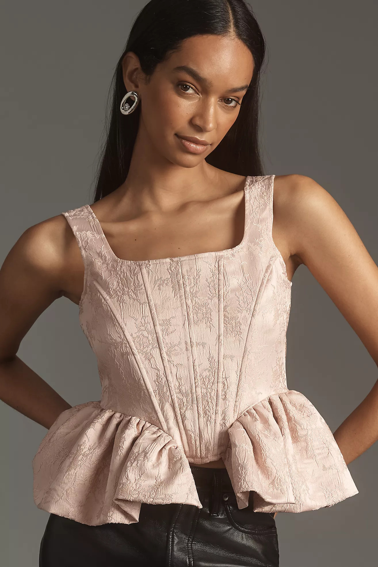 Siempre Corset Side-Peplum Tank | Anthropologie (US)