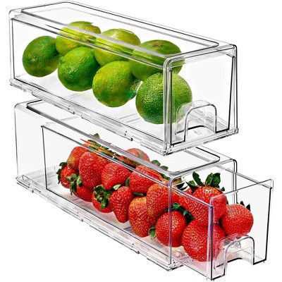 Sorbus 2 Pack Small Clear Stackable Pull-Out Drawers - Organization and Storage Containers for Kitchen, Pantry, Bathroom and More | Target