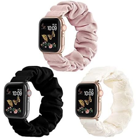 Amazon.com: TOYOUTHS 3 Packs Compatible with Apple Watch Band Scrunchies 38mm Cloth Soft Pattern ... | Amazon (US)