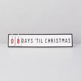 4"x18" Christmas Countdown Tabletop Calendar Cream/Black/Red - Hearth & Hand™ with Magnolia | Target