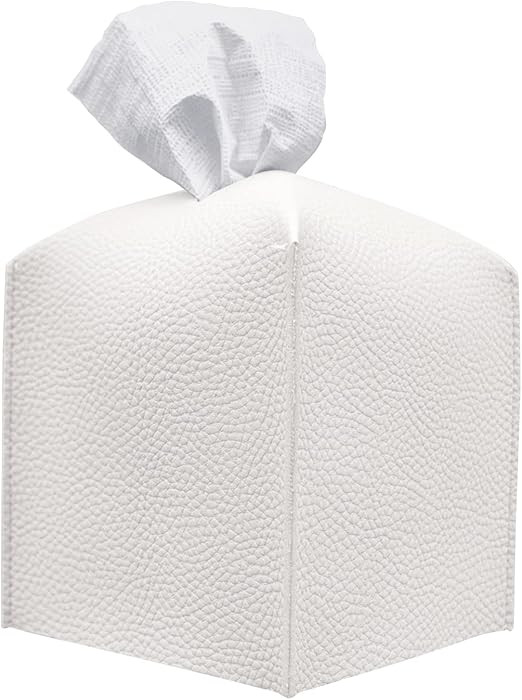 Carrotez Tissue Box Cover, Refined Modern PU Leather Square Holder - Decorative Holder/Organizer ... | Amazon (US)