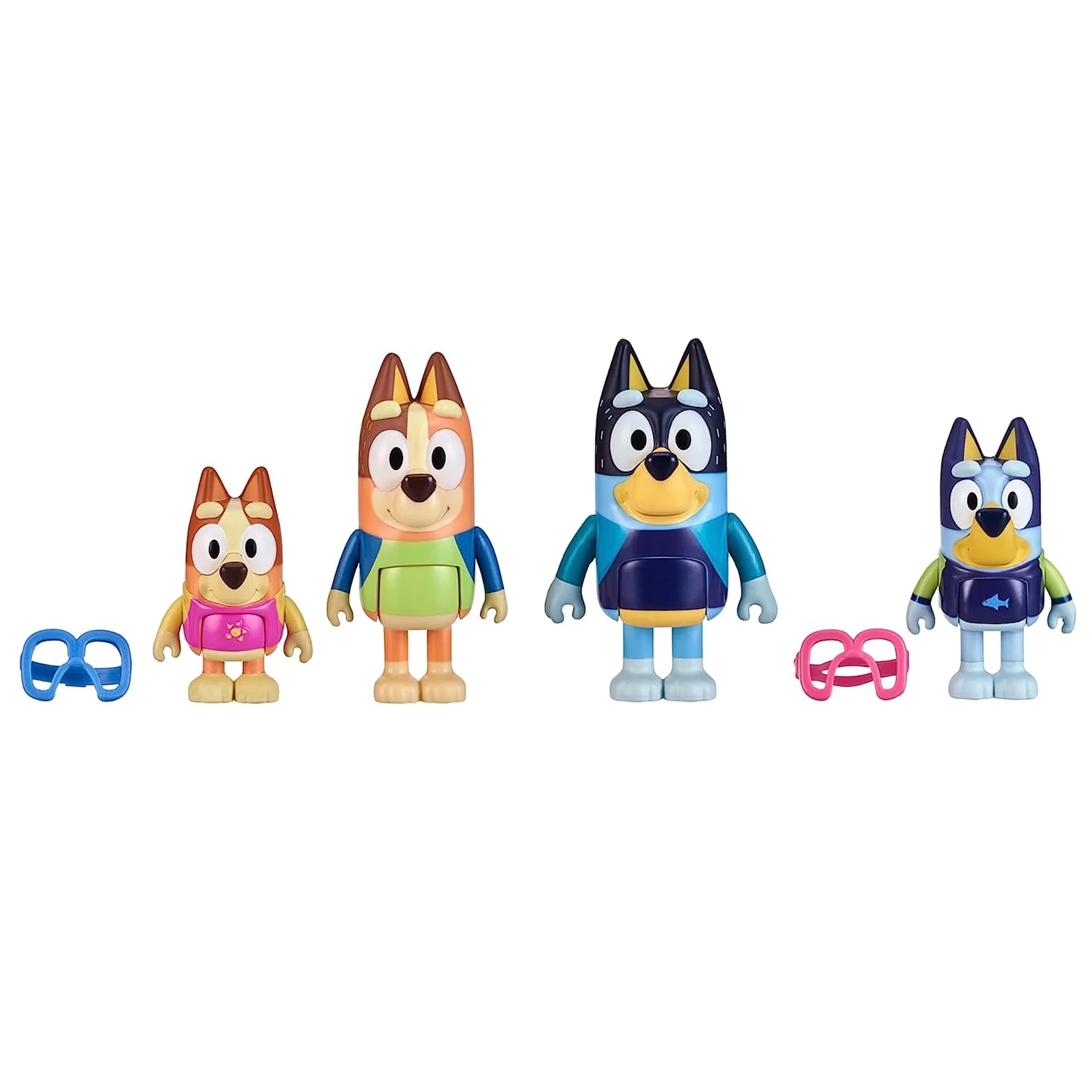 Bluey Figure 4-Pack, Family Beach Day Home 2.5-3 inch Multi-color Little Play Character Figures w... | Walmart (US)