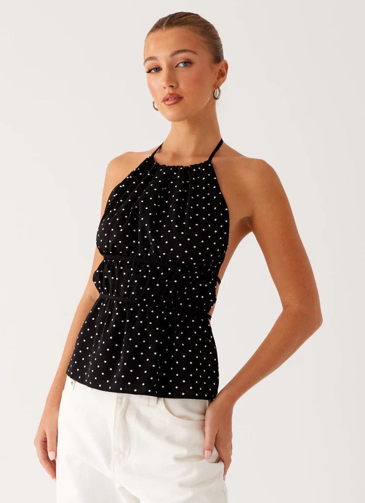 Sergio Halter Top - Black Polka Dot | Peppermayo (Global)
