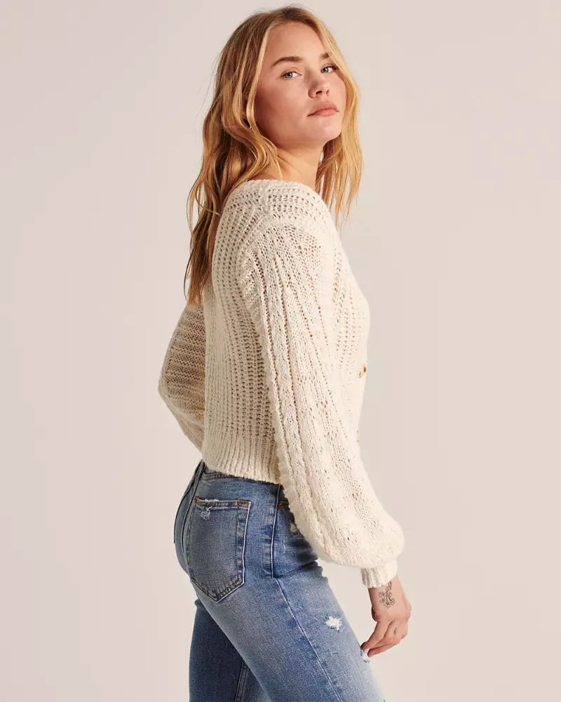 Puff-Sleeve Cardigan | Abercrombie & Fitch US & UK