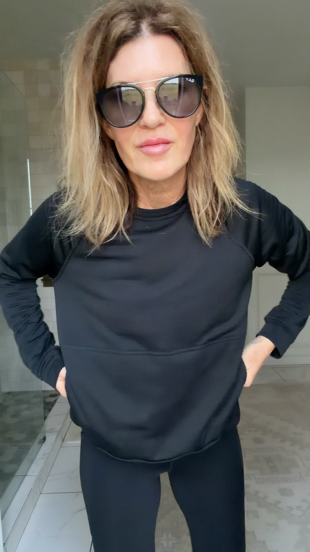 What I wore for workout 
Medium Patagonia on sale 
My sunglasses are rayban and discontinued 

#LTKActive #LTKSaleAlert #LTKOver40