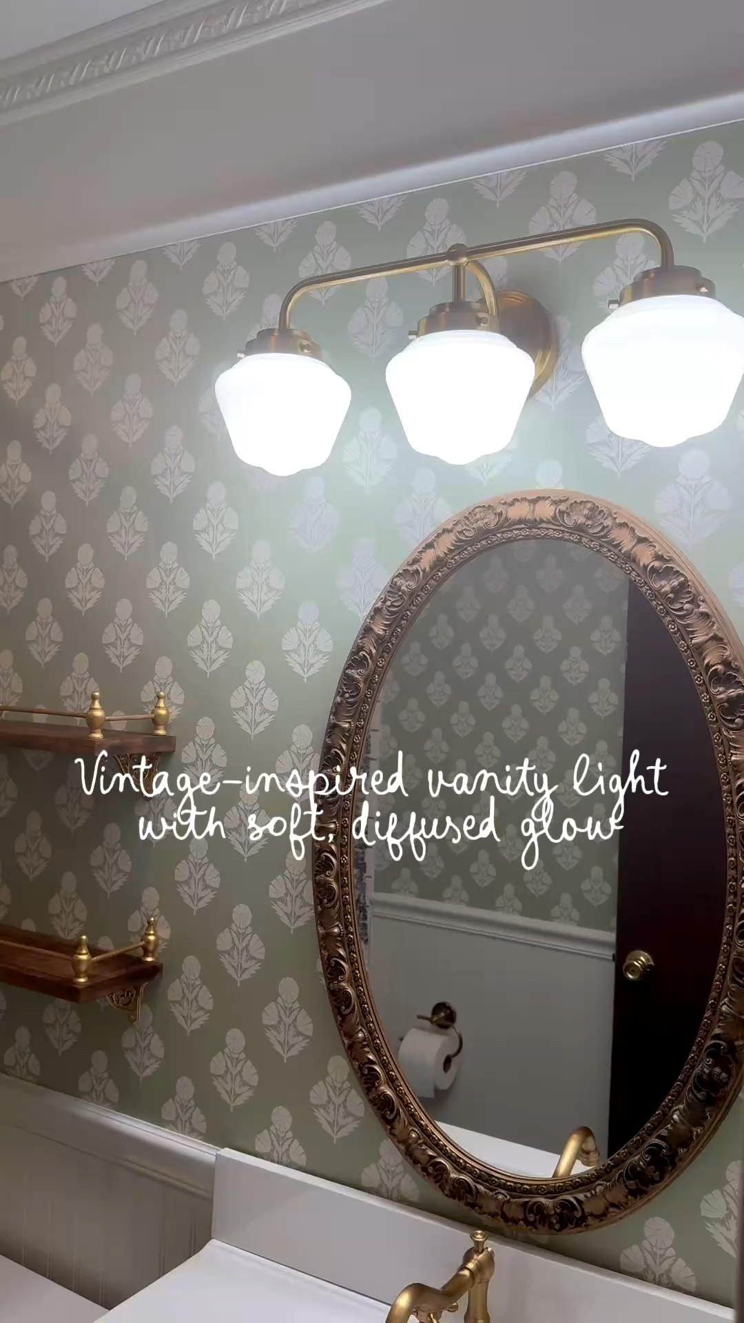 This light fixture completely changed the feel of our bathroom 🤍 it has that vintage-inspired look that feels like a thrifted find, but it instantly makes the space feel more elevated and custom. The soft lighting + warm tones make such a difference, especially in a smaller space.

If you’re trying to upgrade a builder-grade bathroom, lighting is one of the easiest swaps that makes it feel more high-end without a full renovation.

#ltkhome #ltkfinds #bathroomupgrade #vintageinspiredhome #cozybathroom #homedecorfinds #collectedhome #neutralhome #bathroomlighting