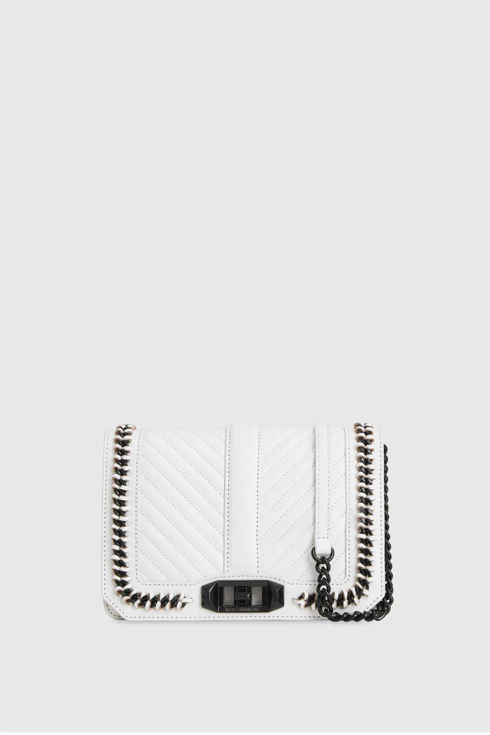 Chevron Quilted Small Love Crossbody with Chain Inset | Rebecca Minkoff