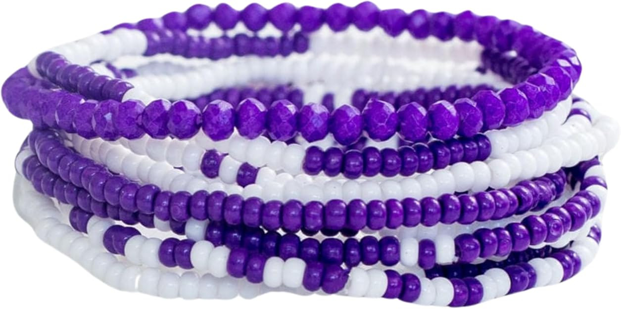 INK + ALLOY Game Day Bracelet Stacks, Beaded Bracelets for Football Gameday Outfits, Handmade Jew... | Amazon (US)