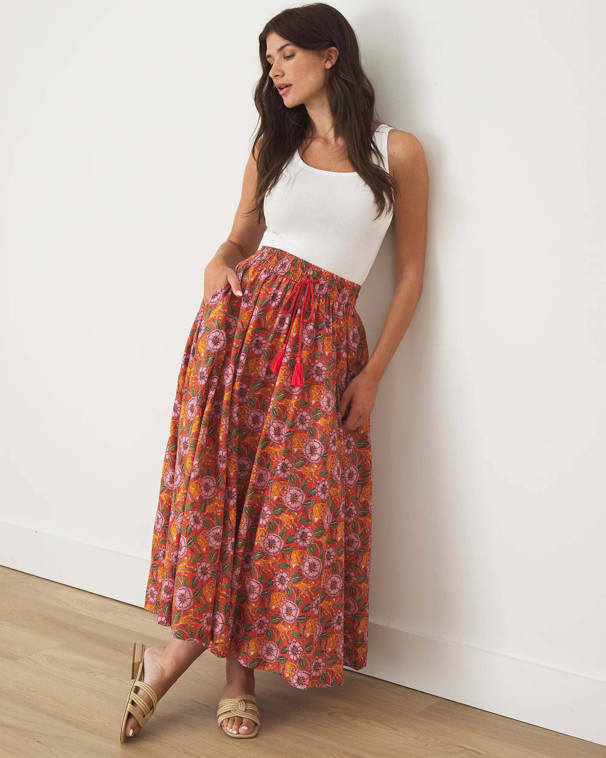Leaps &amp; Bounds - Carry On Skirt - Clay Pot | Printfresh