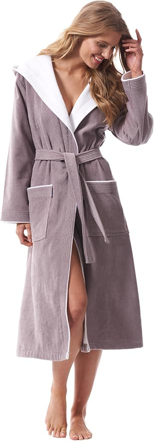 Morgenstern Peignoir Femme Capuche 100% Coton Éponge Velours | Amazon (FR)