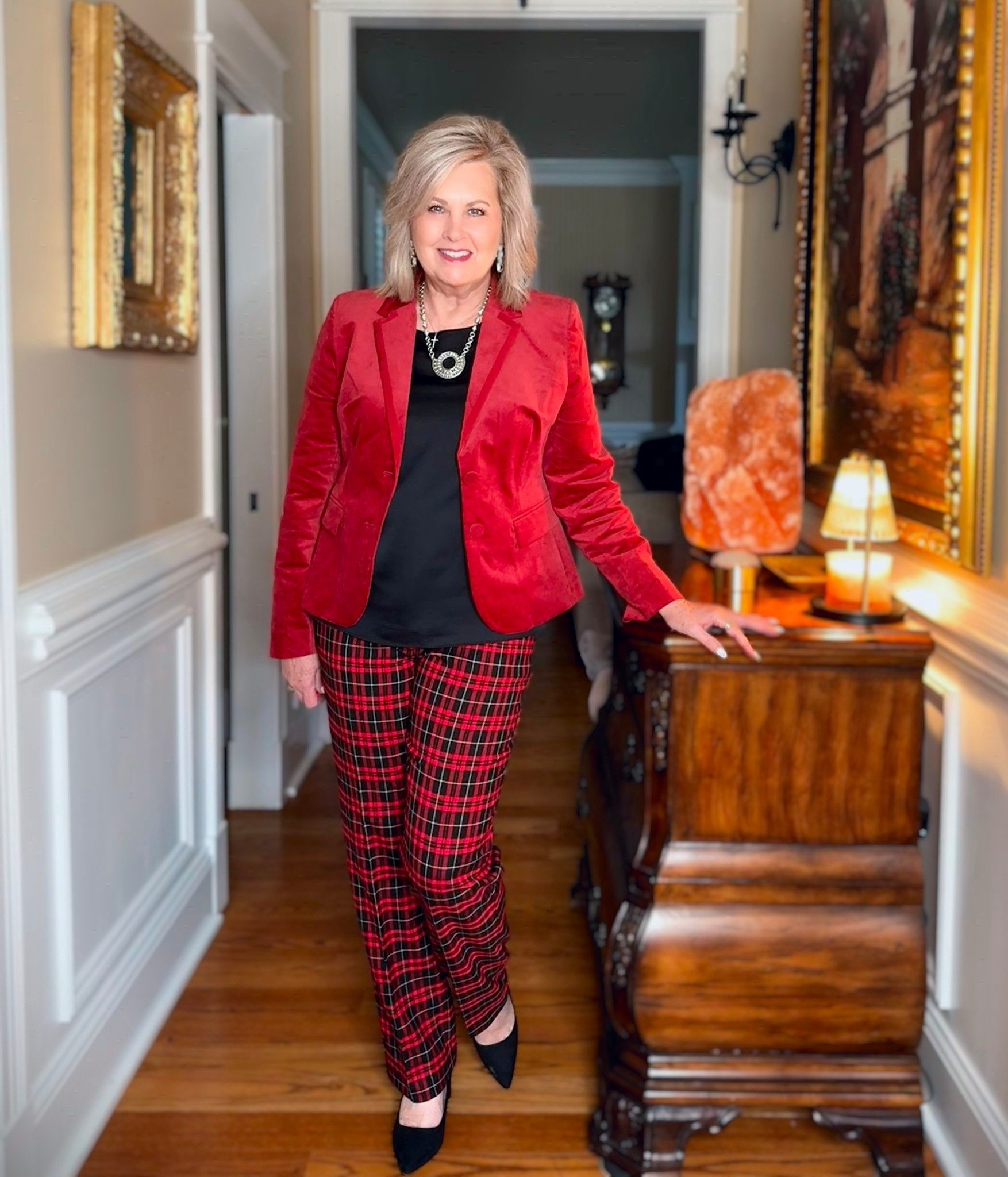 Here’s to a classic Holiday! Black and red, plaid and satin, holiday style  

#LTKOver40 #LTKHoliday