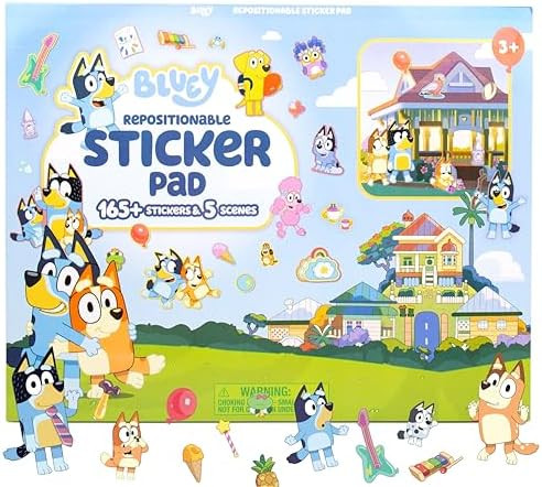Bluey Repositionable Sticker Pad - Over 165 Stickers & 5 Play Scenes, Removable Jumbo Sticker Pad... | Amazon (CA)