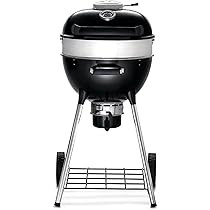 Napoleon PRO18 Compact Charcoal Kettle Grill, Black, Porcelain-Enameled Lid and Bowl, Chrome-Plat... | Amazon (US)