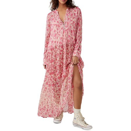 Free People Womens See It Through Floral Print Long Maxi Dress | Walmart (US)