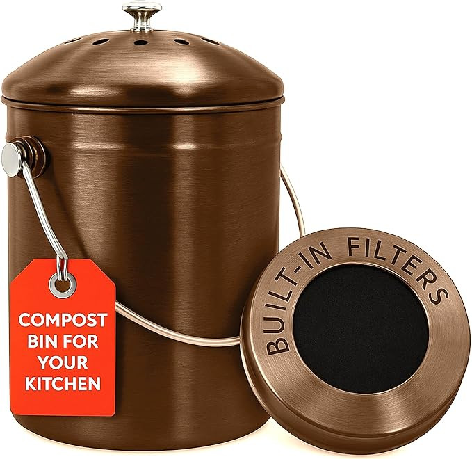 EPICA Countertop Compost Bin Kitchen | 1.3 Gallon | Odorless Composting Bin with Carbon Filters |... | Amazon (US)