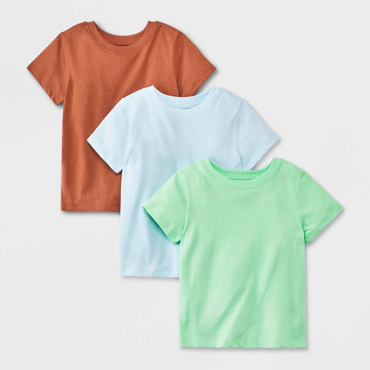 Toddler Boys' 3pk Short Sleeve Graphic T-Shirt - Cat & Jack™ Blue/Green/Orange | Target