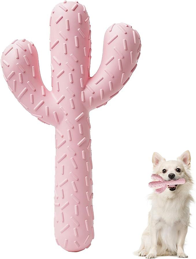 MewaJump Dog Chew Toys, Durable Rubber Dog Toys for Aggressive Chewers, Cactus Tough Toys for Tra... | Amazon (US)