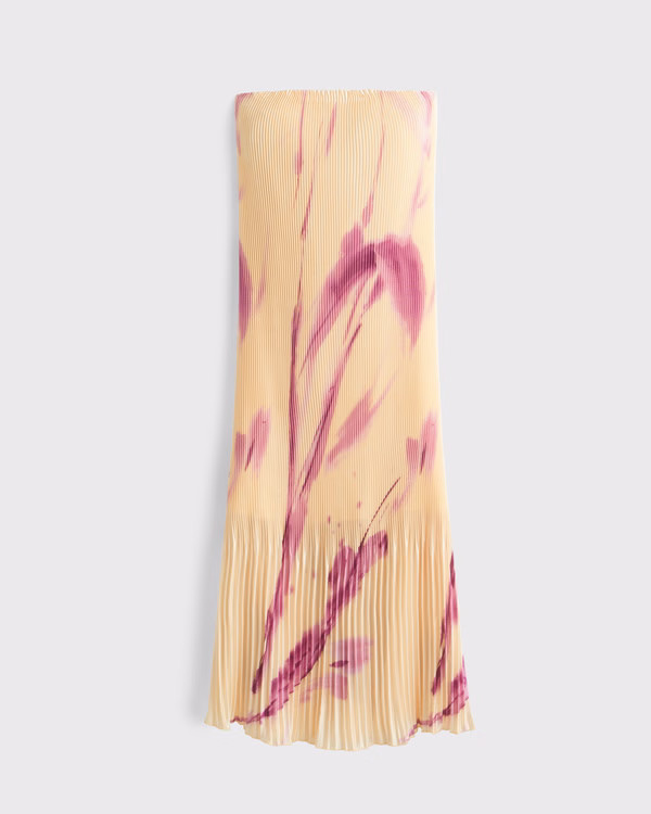 Women's The A&F Giselle Pleat Release Midi Dress | Women's Dresses & Jumpsuits | Abercrombie.com | Abercrombie & Fitch (US)