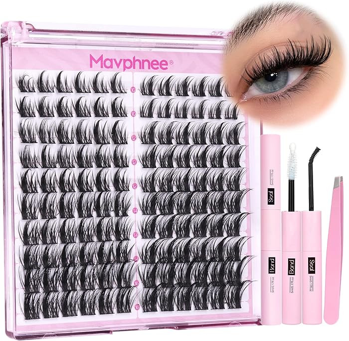 Natural Lash Clusters Kit Spiky Cluster Eyelash Extension Kit 120 Pcs CC-Curly Eyelash Clusters 1... | Amazon (US)