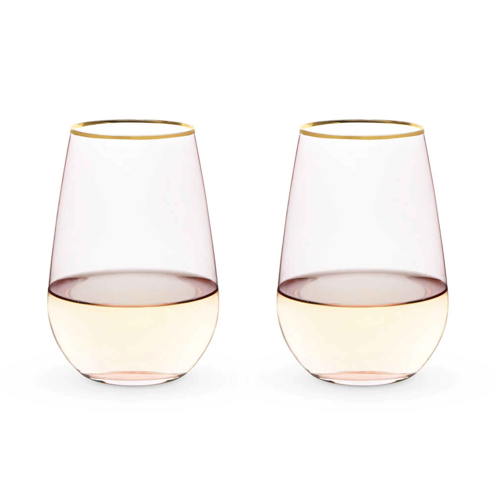TWINE Rose Crystal Stemless Wine Glasses Set of 2 | Nordstrom | Nordstrom