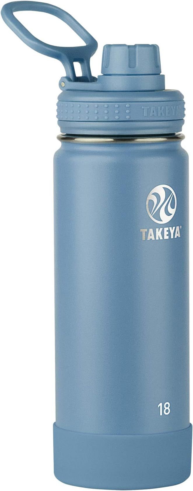 Takeya Actives Insulated Water Bottle with Spout Lid, 18 Ounce, Bluestone | Amazon (US)