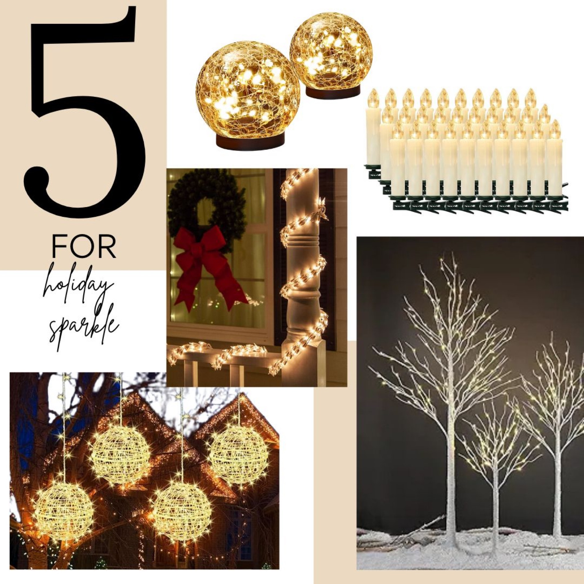 5 Picks for Holiday Sparkle ✨ 

Christmas decorations, decor, lights, clip on candles, orb, outdoor lighting, Trees, garland

#LTKHome #LTKHoliday #LTKSeasonal
