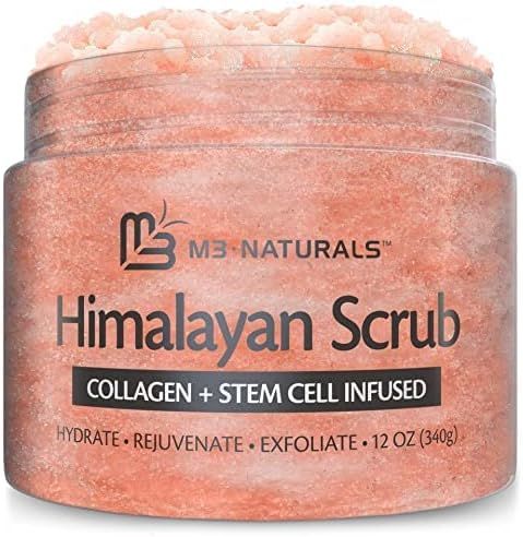 M3 Naturals Himalayan Salt Body Scrub Infused with Collagen and Stem Cell Natural Exfoliating Sal... | Amazon (US)