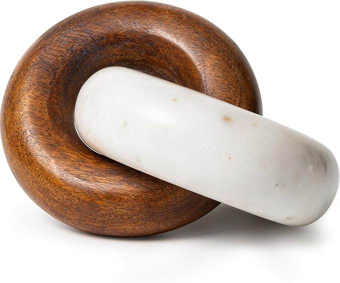 Cork & Mill Marble and Wood Knot Decor - Decorative Object for Shelves, Bookcase, Console, Mantel... | Amazon (US)