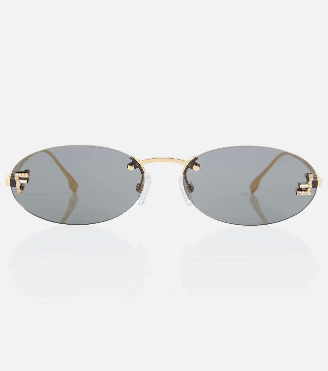 Fendi First embellished oval sunglasses | Mytheresa (US/CA)