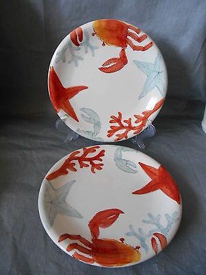 4pc MAXCERA Seaworld Dinnerware Salad Plates Beach Sea Ocean Crab Starfish  | eBay | eBay US