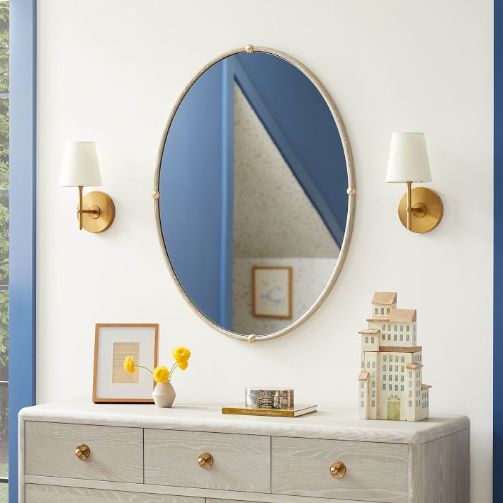 Joseph Altuzarra Ball Detail Oval Mirror (30"W x 40"H) | West Elm (US)