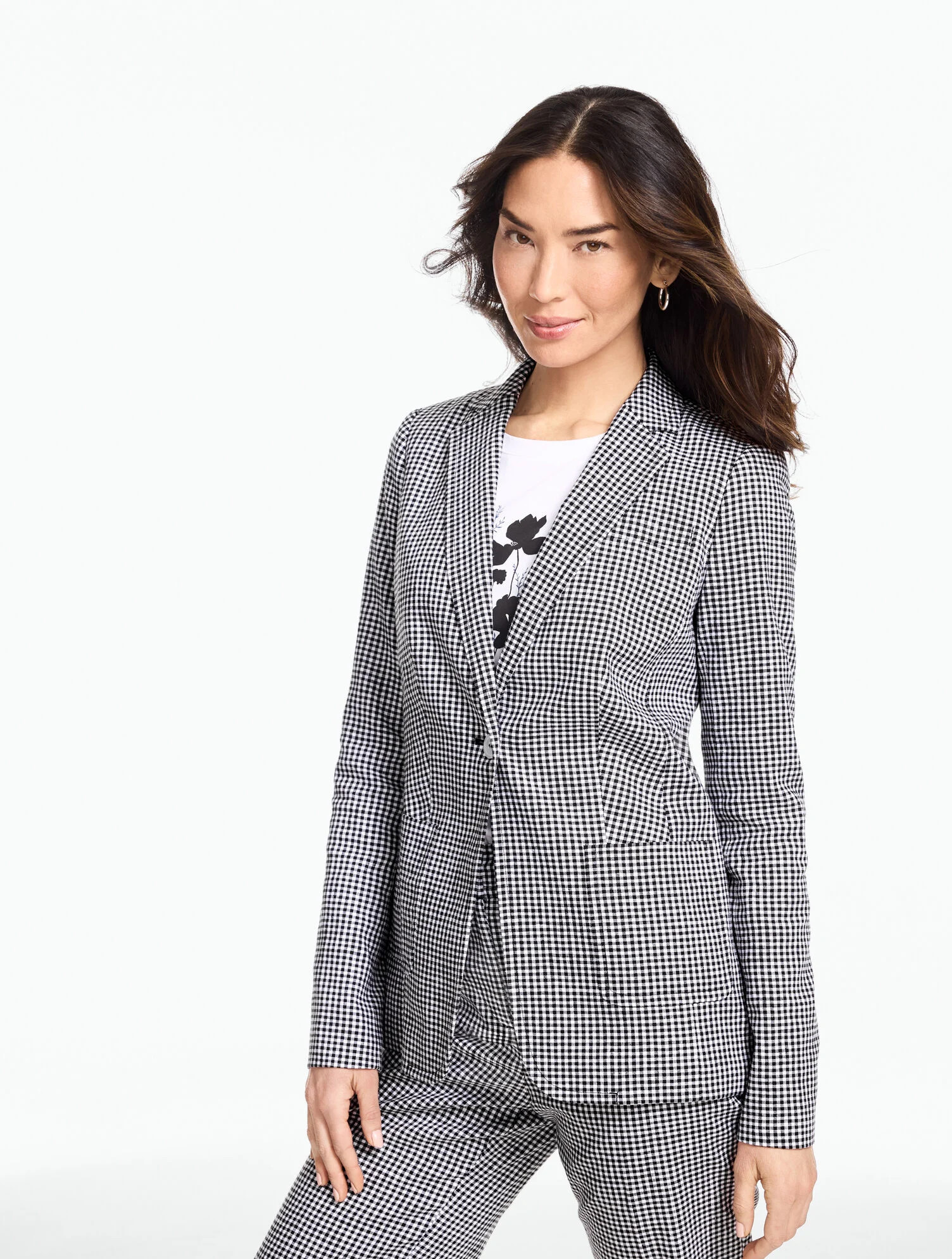 Beach Gingham Linen Blazer | Talbots