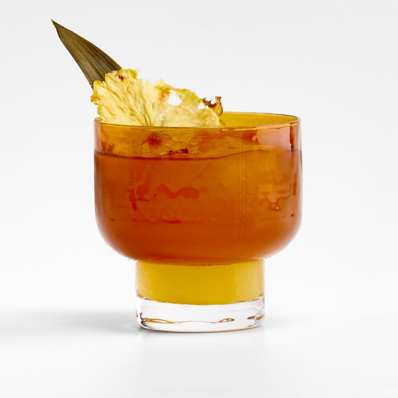 Kuruwa 12-Oz. Amber and Clear Hammered Glass Double Old-Fashioned Glass by Eric Adjepong + Review... | Crate & Barrel