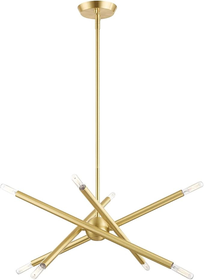 Livex Lighting 8 Light Satin Brass Chandelier | Amazon (US)