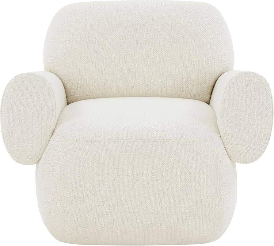 SAFAVIEH Couture Collection Pryce Ivory Upholstered Accent Chair (Fully Assembled) | Amazon (US)
