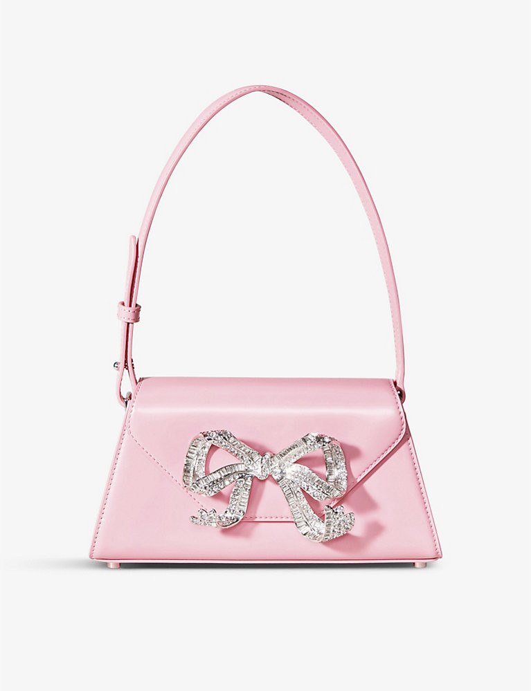 The Bow Mini diamanté and leather top-handle bag | Selfridges