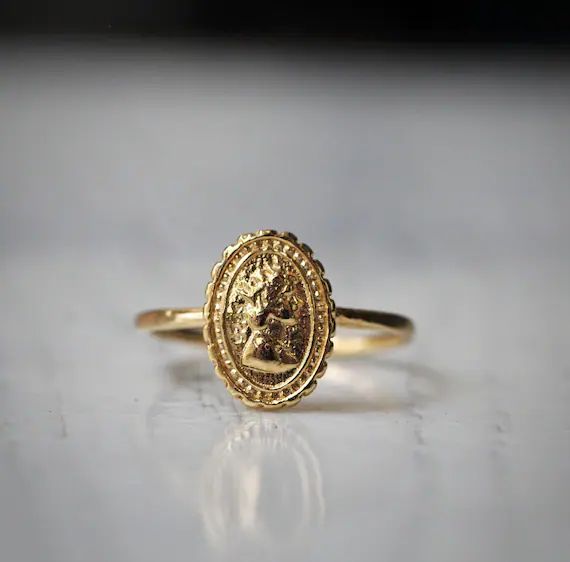 Dainty 14K Gold Filled Coin Ringoval Coin Ringgold Vintage | Etsy | Etsy (US)