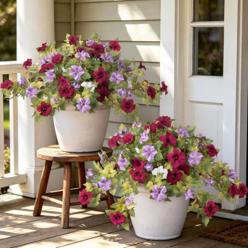 Ammyoo Artificial Fall Flowers Fake Petunias Plants for Outdoor Decoration | Amazon (US)