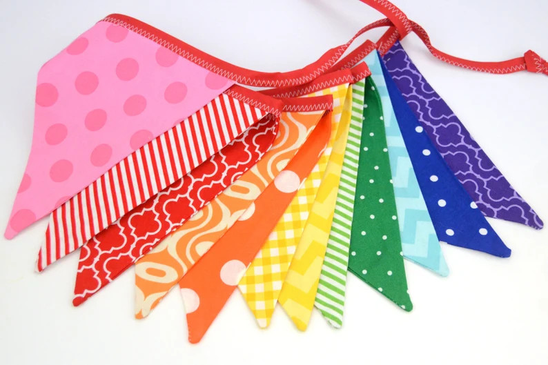 Eco-Friendly Reusable Fabric Bunting, Banner, Pennant, Flag, Garland, Photo Prop, Decoration in C... | Etsy (US)