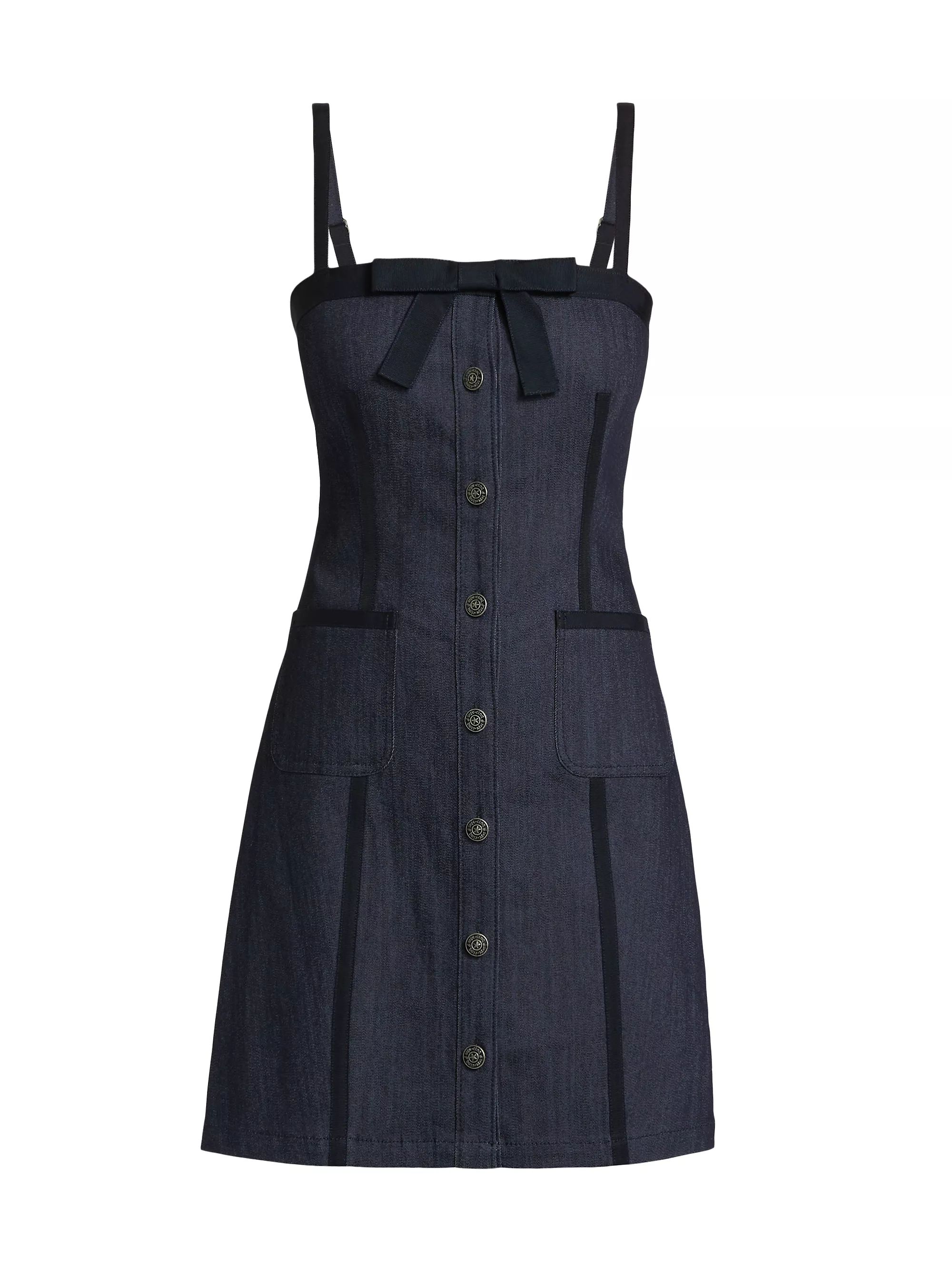 Xia Denim Bow Minidress | Saks Fifth Avenue